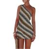 image:imageGORGLITTER Womens Asymmetrical One Shoulder Dress Summer Striped Sleeveless Birthday Night Bodycon Mini SundressesBlue Striped