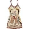 image:imageGORGLITTER Womens Graphic Tropical Vacation Dresses Spaghetti Strap V Neck Boho Beach Cami Short DressMulticolor Graphic