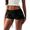 image:imageGORGLITTER Womens Grommet Casual Shorts Y2k Lace Up Low Rise Club Party Rave ShortsBlack