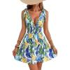 image:imageGORGLITTER Womens Hawaiian Tropical Caribbean Mini Dresses Floral Summer Vacation Beach Outfits Backless Sun DressesBlue