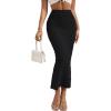 image:imageGORGLITTER Womens High Waisted Flowy Long Pencil Skirts Ribbed Knit Bodycon Maxi Skirt Summer Trendy 2025Black