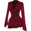 image:imageGORGLITTER Womens Lace Long Sleeves Mini Dress Sexy Y2K Flare Layered Ruffle Bodycon Night Out Party DressesBurgundy