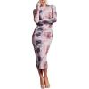 image:imageGORGLITTER Womens Mesh Long Sleeve Bodycon Midi Dress Fall Cocktail Birthday Dinner Wedding Guest Going Out DressesBurgundy