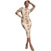 image:imageGORGLITTER Womens Mesh Long Sleeve Bodycon Midi Dress Fall Cocktail Birthday Dinner Wedding Guest Going Out DressesMulticolor