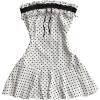 image:imageGORGLITTER Womens Polka Dots Mini Dress Backless Lace Ruffle Strapless Tube Short Dresses Coquette OutfitsApricot