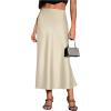 image:imageGORGLITTER Womens Satin Maxi Skirts Going Out Outfits High Waisted Flowy A Line Silk Brunch Elegant Festival Long SkirtBeige