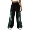 image:imageGORGLITTER Womens Wide Leg Track Pants Baggy Y2k High Waisted Dance Parachute Trousers SteertwearGreen and Gray