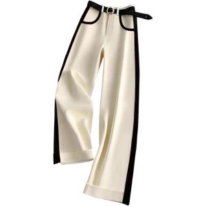 image:imageGORGLITTER Womens Dress Business Pants High Waisted Wide Leg Side Striped Fashion Work Casual Old Money TrousersBeige