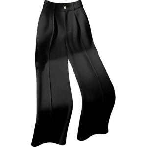 image:imageGORGLITTER Womens High Waisted Dress Pants Dressy Casual Straight Wide Leg Work Business Office PantsBlack