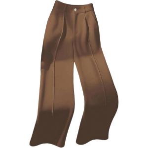 image:imageGORGLITTER Womens High Waisted Dress Pants Dressy Casual Straight Wide Leg Work Business Office PantsChocolate Brown