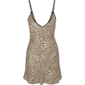 image:imageGORGLITTER Womens Leopard Print Cami Dress Cheetah Print Deep V Neck Ruffle Mini DressesKhaki