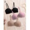 image:imageGORGLITTER Womens 3 Pack Front Closure Bra Underwire Push Up Padded Adjustable Straps Everyday Comfort BralettesBlack Apricot Pink
