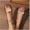 image:imageGORGLITTER Womens Cute Flat Sandals Summer Beach Square Toe Flip Flops Vacation Heart Thong Flat Sandals Casual SlidesCoffee Brown