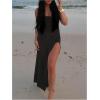 image:imageGORGLITTER Womens Flower Bow Halter Bodycon Maxi Dress Backless V Neck Sleeveless Summer Beach Vacation SundressesBlack