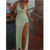 image:imageGORGLITTER Womens Flower Bow Halter Bodycon Maxi Dress Backless V Neck Sleeveless Summer Beach Vacation SundressesMint Green
