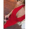 image:imageGORGLITTER Womens Flower Bow Halter Bodycon Maxi Dress Backless V Neck Sleeveless Summer Beach Vacation SundressesRed