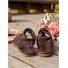image:imageGORGLITTER Womens Gladiator Braided Roman Ankle Strap Sandals Leather Open Toe Summer Vacation Flats Sandals 2025Brown