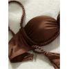 image:imageGORGLITTER Womens High Cut 2 Piece Bikini Swimsuits Braided String Push Up Underwire Cheeky Swimwear SetBrown