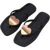 image:imageGORGLITTER Womens Cute Flat Sandals Summer Beach Square Toe Flip Flops Vacation Heart Thong Flat Sandals Casual SlidesBlack