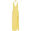 image:imageGORGLITTER Womens Flower Bow Halter Bodycon Maxi Dress Backless V Neck Sleeveless Summer Beach Vacation SundressesMustard Yellow