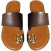 image:imageGORGLITTER Womens Rhinestone Toe Ring Flats Sandals Dressy Leather Slip On Slides Summer Vacation Beach SandalBrown