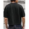 image:imageGORGLITTER Mens Cropped T Shirt Crop Top Graphic Short Sleeve Oversized Gym Boxy Tees Workout ShirtsBlack