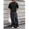 image:imageGORGLITTER Mens Cropped T Shirt Crop Top Graphic Short Sleeve Oversized Gym Boxy Tees Workout ShirtsBlack