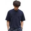 image:imageGORGLITTER Mens Cropped T Shirt Crop Top Graphic Short Sleeve Oversized Gym Boxy Tees Workout ShirtsDark Blue