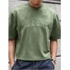 image:imageGORGLITTER Mens Cropped T Shirt Crop Top Graphic Short Sleeve Oversized Gym Boxy Tees Workout ShirtsGreen