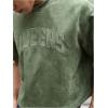 image:imageGORGLITTER Mens Cropped T Shirt Crop Top Graphic Short Sleeve Oversized Gym Boxy Tees Workout ShirtsGreen