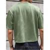 image:imageGORGLITTER Mens Cropped T Shirt Crop Top Graphic Short Sleeve Oversized Gym Boxy Tees Workout ShirtsGreen