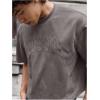 image:imageGORGLITTER Mens Cropped T Shirt Crop Top Graphic Short Sleeve Oversized Gym Boxy Tees Workout ShirtsGrey