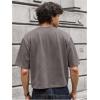image:imageGORGLITTER Mens Cropped T Shirt Crop Top Graphic Short Sleeve Oversized Gym Boxy Tees Workout ShirtsGrey