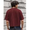 image:imageGORGLITTER Mens Cropped T Shirt Crop Top Graphic Short Sleeve Oversized Gym Boxy Tees Workout ShirtsRed