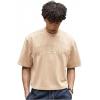 image:imageGORGLITTER Mens Cropped T Shirt Crop Top Graphic Short Sleeve Oversized Gym Boxy Tees Workout ShirtsSolid Apricot