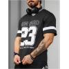 image:imageGORGLITTER Mens Letter Graphic T Shirts Oversized Short Sleeve Round Neck T ShirtBlack Letter