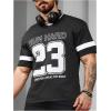 image:imageGORGLITTER Mens Letter Graphic T Shirts Oversized Short Sleeve Round Neck T ShirtBlack Letter