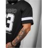 image:imageGORGLITTER Mens Letter Graphic T Shirts Oversized Short Sleeve Round Neck T ShirtBlack Letter
