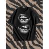 image:imageGORGLITTER Mens Lip Pattern Graphic Tees Loose Short Sleeve Crewneck T Shirts Streetwear TopBlack