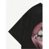 image:imageGORGLITTER Mens Lip Pattern Graphic Tees Loose Short Sleeve Crewneck T Shirts Streetwear TopBlack Letter