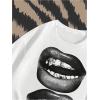 image:imageGORGLITTER Mens Lip Pattern Graphic Tees Loose Short Sleeve Crewneck T Shirts Streetwear TopWhite