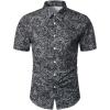 image:imageGORGLITTER Mens Paisley Cruise Shirts Vintage Floral Button Down Shirt Short Sleeve Summer Beach Vacation Casual TopsGrey