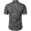 image:imageGORGLITTER Mens Paisley Cruise Shirts Vintage Floral Button Down Shirt Short Sleeve Summer Beach Vacation Casual TopsGrey