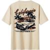 image:imageGORGLITTER Mens Round Neck Vintage Graphic TShirt Short Sleeve Casual Loose Tee TopApricot