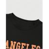 image:imageGORGLITTER Mens Y2k Goth Shirt Jersey Letter Graphic Color Block Oversized Long Sleeve Crewneck Vacation Tee TopsBlack Graphic