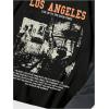 image:imageGORGLITTER Mens Y2k Goth Shirt Jersey Letter Graphic Color Block Oversized Long Sleeve Crewneck Vacation Tee TopsBlack Graphic