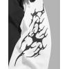 image:imageGORGLITTER Mens Y2k Goth Shirt Jersey Letter Graphic Color Block Oversized Long Sleeve Crewneck Vacation Tee TopsBlack and White Graphic