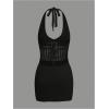 image:imageGORGLITTER Womens Crochet Beach Cover Up Dresses Hollow Out Tie Backless Halter Swimsuit CoverupsBlack
