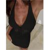 image:imageGORGLITTER Womens Crochet Beach Cover Up Dresses Hollow Out Tie Backless Halter Swimsuit CoverupsBlack