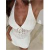image:imageGORGLITTER Womens Crochet Beach Cover Up Dresses Hollow Out Tie Backless Halter Swimsuit CoverupsWhite